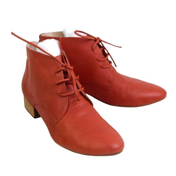 Bird of Flight BRIGS BROWN REAL LEATHER LOW HEEL LACE UP ANKLE BOOTS SHOES Sz 7B - Picture 5 of 9